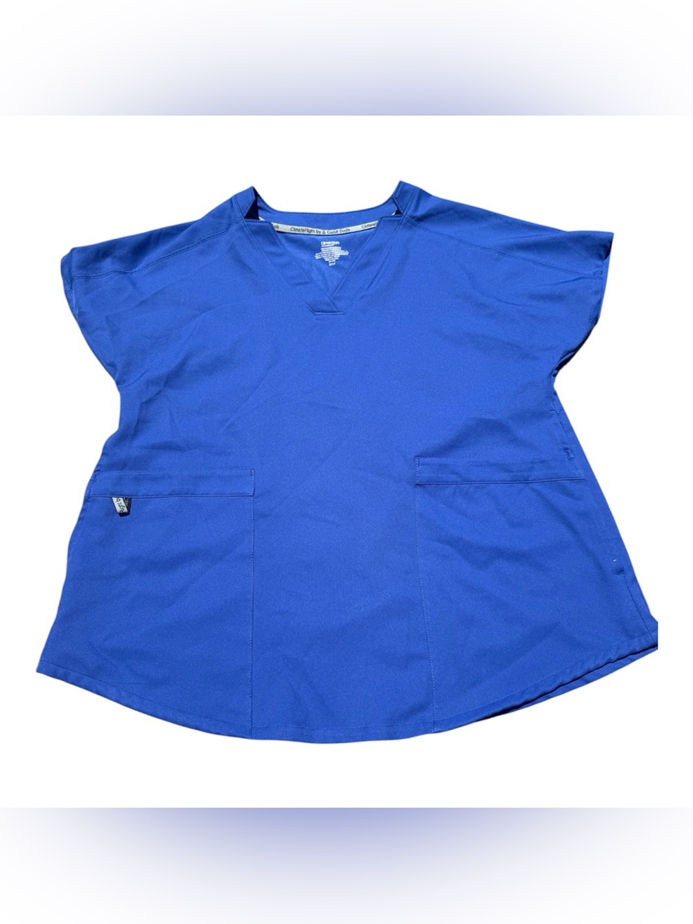 Climate right By Cuddl Duds Scrub Top- Metro blue